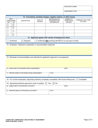 DSHS Form 03-506 Character, Competence, and Suitability Assessment - Washington, Page 2