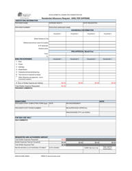 Document preview: DSHS Form 06-125C Residential Allowance Request - Shelter Expense - Washington