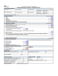 Document preview: DSHS Form 06-125 Residential Allowance Request - Insufficient Income - Washington