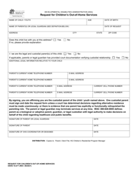 Document preview: DSHS Form 10-277 Request for Children's out-Of-Home Services - Washington