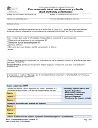 Document preview: DSHS Formulario 10-655 Plan De Consulta Inicial Para El Personal Y La Familia - Washington (Spanish)