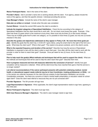 DSHS Form 10-657 Initial Specialized Habilitation Plan - Washington, Page 3