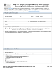Document preview: DSHS Form 10-653 State Civil Penalty Reinvestment Program Grant Application - Community Residential Services and Supports (Ccrss) - Washington