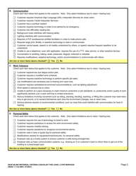 DSHS Form 11-134 Deaf-Blind Referral Criteria Checklist for Level 4 Crp Services - Washington, Page 2