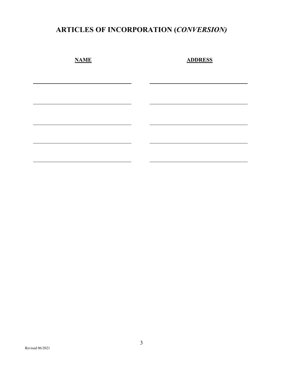 Articles of Incorporation - Charter Conversion - Texas, Page 3