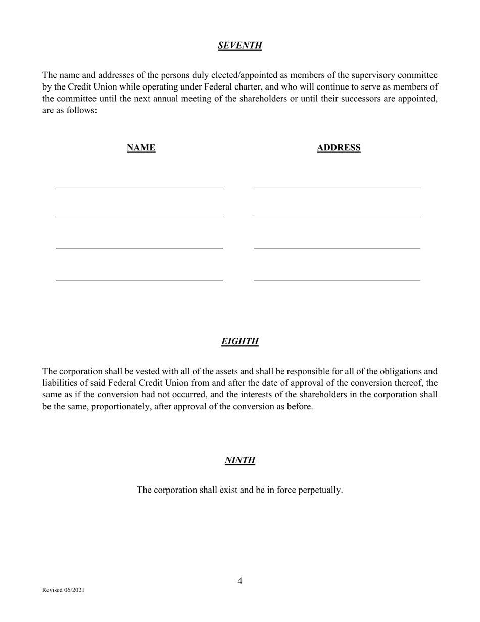 Articles of Incorporation - Charter Conversion - Texas, Page 4