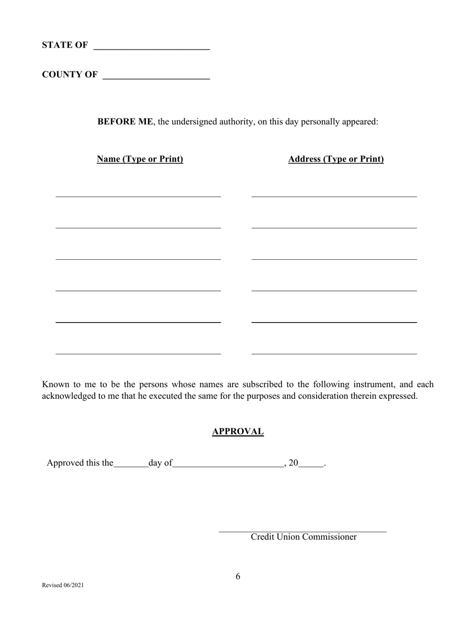 Articles of Incorporation - Charter Conversion - Texas, Page 6