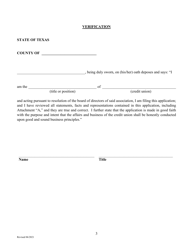 Application to Amend Articles of Incorporation or Bylaws - Texas, Page 3