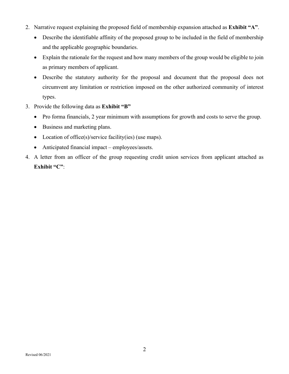 Application to Amend Bylaws (Section 3.01) Community of Interest - Other - Texas, Page 2