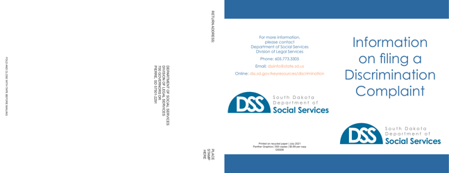 Document preview: Form DSS06 Discrimination Complaint Form - South Dakota