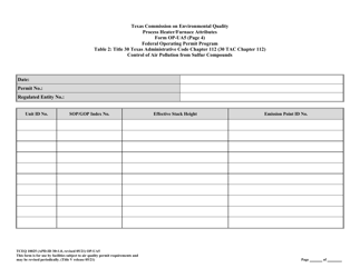 Form TCEQ-10025 (OP-UA5) Process Heater/Furnace Attributes - Texas, Page 30