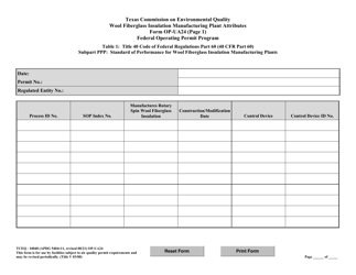 Form TCEQ-10040 (OP-UA24) Wool Fiberglass Insulation Manufacturing Plant Attributes - Texas, Page 3