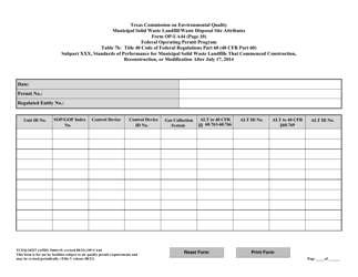 Form TCEQ-10227 (OP-UA44) Municipal Solid Waste Landfill/Waste Disposal Site Attributes - Texas, Page 24