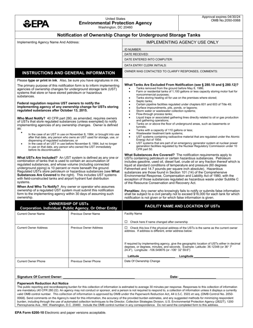 EPA Form 6200-10  Printable Pdf
