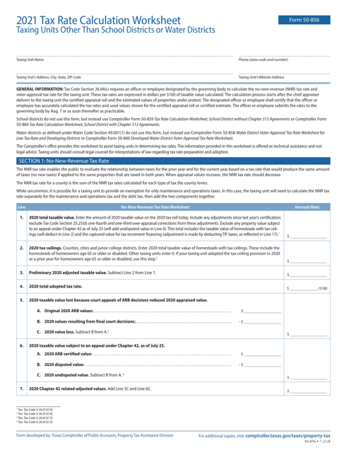 Form 50-856 2021 Printable Pdf