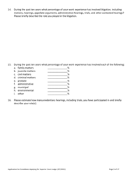 Application for Candidate for Superior Court Judge - Vermont, Page 5