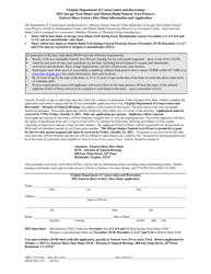 Form DCR199-137 Eastern Shore Lottery Deer Hunt Application - Virginia, 2021