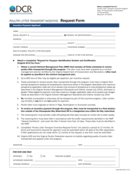 Form DCR199-184 Poultry Litter Transport Incentive Request Form - Virginia