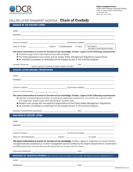 Form DCR199-185 Poultry Litter Transport Incentive Chain of Custody - Virginia
