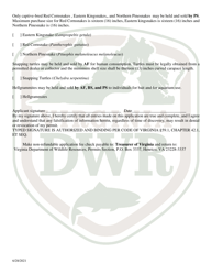 Application for Permit to Hold and Sell Certain Fish, Snakes, Snapping Turtles, &amp; Hellgrammites for Sale - Virginia, Page 3