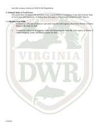 Application for Permit to Hold and Sell Certain Fish, Snakes, Snapping Turtles, &amp; Hellgrammites for Sale - Virginia, Page 8