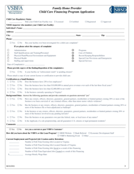 Child Care Financing Program Application - Family Home Provider - Virginia, Page 3