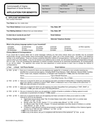 Form 032-03-0824-37-ENG Application for Benefits - Virginia, Page 5