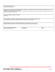 DCYF Form 13-001 Applicant Medical Report - Confidential - Washington (English/Marshallese), Page 2