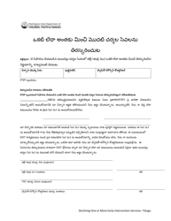 Document preview: DCYF Form 15-051 Declining One or More Early Intervention Services - Washington (Telugu)