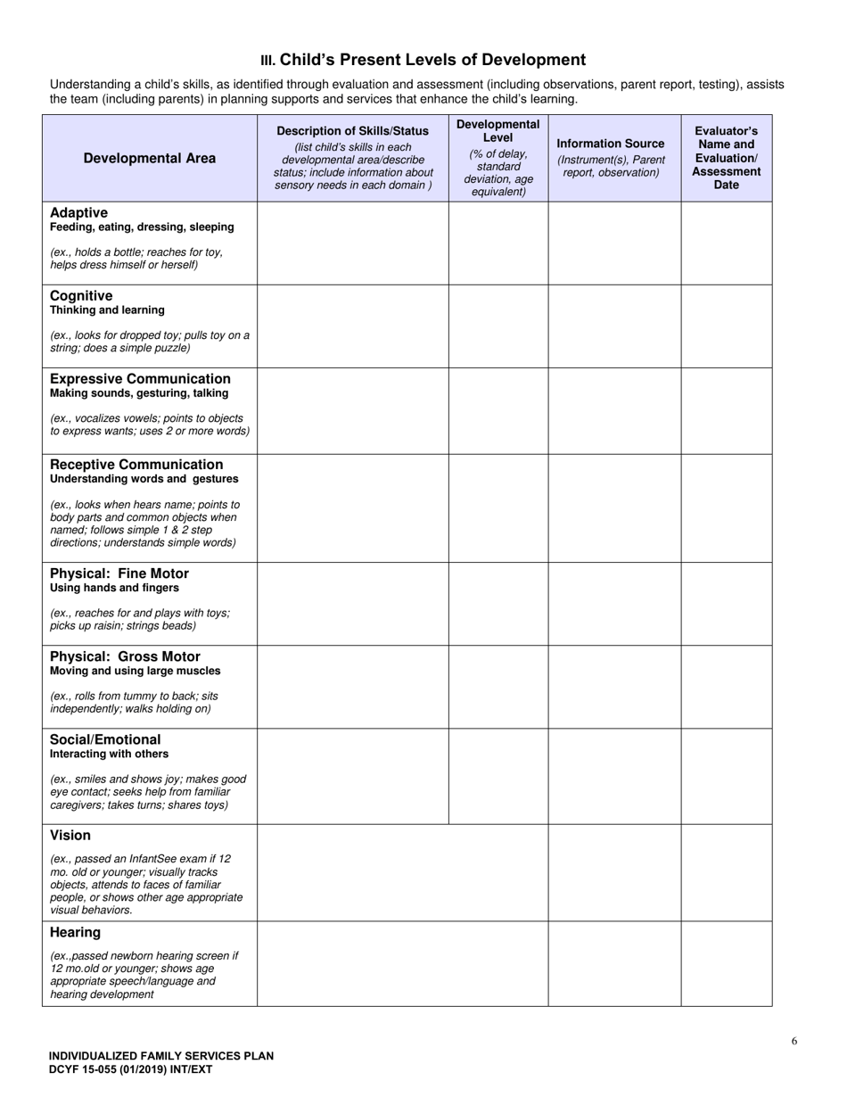DCYF Form 15-055 Individualized Family Service Plan (Ifsp) - Washington, Page 6