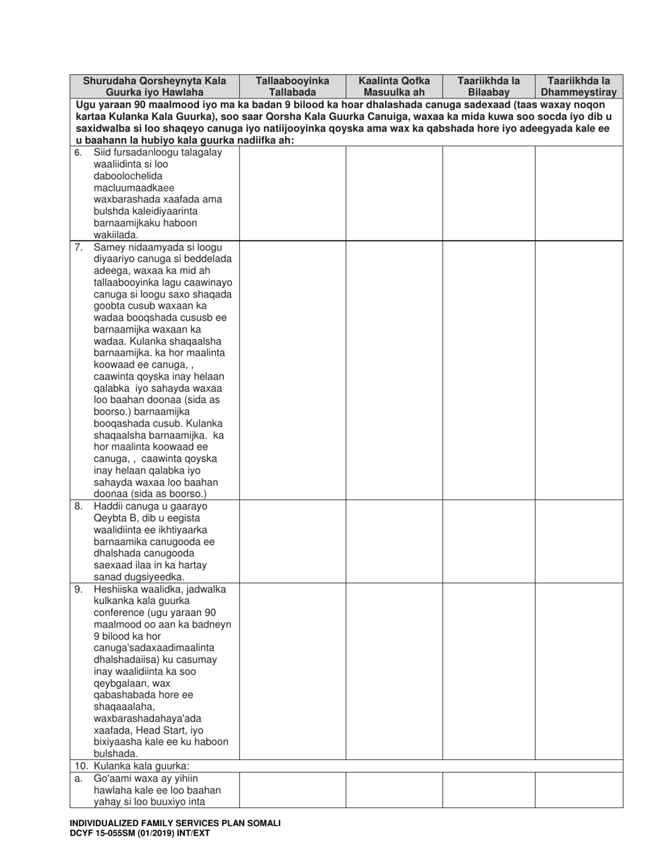 DCYF Form 15-055 Individualized Family Service Plan (Ifsp) - Washington (Somali), Page 13