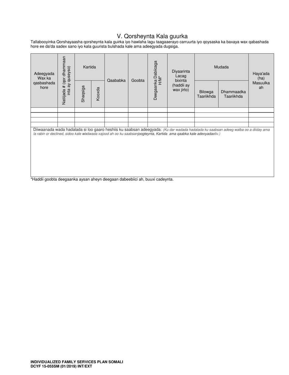 DCYF Form 15-055 Individualized Family Service Plan (Ifsp) - Washington (Somali), Page 16
