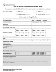 DCYF Formulario 15-055 Plan De Servicio Familiar Individualizado (Ifsp) - Washington (Spanish)