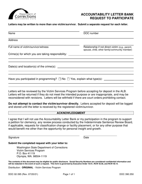 Form DOC02-395  Printable Pdf