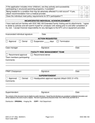 Form DOC21-417 Extended Family Visit Facility Action - Washington, Page 2