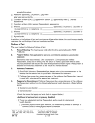 Form MP410 Findings, Conclusions, and Order Committing Respondent for Involuntary Treatment, Less Restrictive Alternative Treatment, or Assisted Outpatient Behavioral Health Treatment - Washington, Page 2