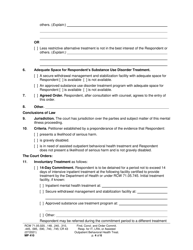 Form MP410 Findings, Conclusions, and Order Committing Respondent for Involuntary Treatment, Less Restrictive Alternative Treatment, or Assisted Outpatient Behavioral Health Treatment - Washington, Page 4