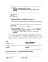 Form MP470 Order After Review Under Rcw 71.05.235 - Washington, Page 2