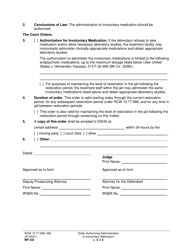 Form MP232 Order Authorizing Administration of Involuntary Medication (Or) - Washington, Page 2