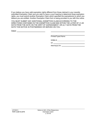 Form WPF GARN01.0570 Notice to Defendant of Non-responsive Exemption Claim (Ntdef) - Washington, Page 2