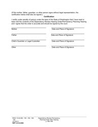 Form WPF JU03.0500 Order After Hearing: First Dependency Review (Fdprho)/Dependency Review (Dprho)/Permanency Planning (Orpp) - Washington, Page 16