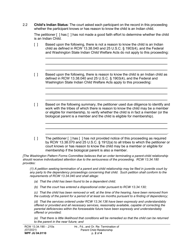 Form WPF JU04.0110 &quot;Hearing, Findings, and Order Regarding Termination of Parent-Child Relationship (Ortpcr, Ordsm)&quot; - Washington, Page 2