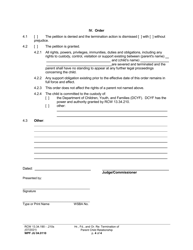 Form WPF JU04.0110 &quot;Hearing, Findings, and Order Regarding Termination of Parent-Child Relationship (Ortpcr, Ordsm)&quot; - Washington, Page 4