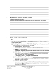 Form GDN M103 Declaration Explaining the Reasons for Minor Guardianship - Washington, Page 3