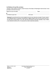 Form GDN M103 Declaration Explaining the Reasons for Minor Guardianship - Washington, Page 5