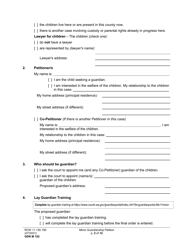 Form GDN M102 Minor Guardianship Petition - Washington, Page 2