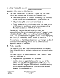 Form GDN M101 Notice of Hearing About Minor Guardianship Petition (Nthg) - Washington, Page 2