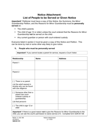 Form GDN M101 Notice of Hearing About Minor Guardianship Petition (Nthg) - Washington, Page 5