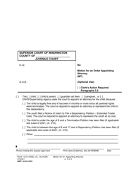 Form WPF JU03.1201 Motion for an Order Appointing Attorney - Washington