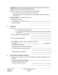Form GDN M202 Emergency Minor Guardianship Petition - Washington, Page 2